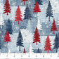 Village Folk Flannel - Trees - Light Blue Multi - F28825-42