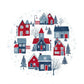 Village Folk Flannel Panel - Blue Multi - F28822-10