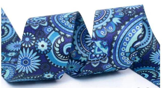 Webbing 1.5" Blue Floral