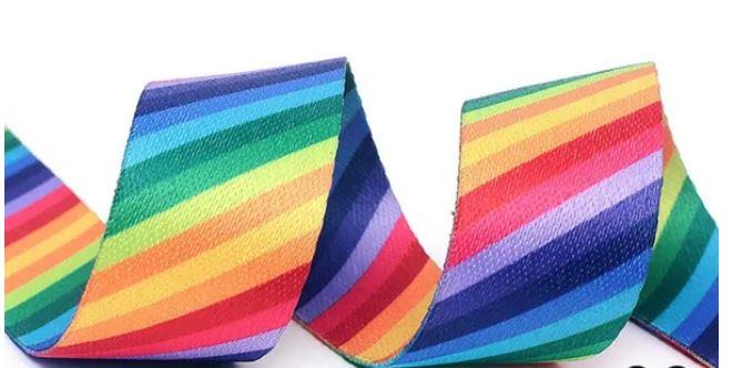 Webbing 1.5" Rainbow Stripes