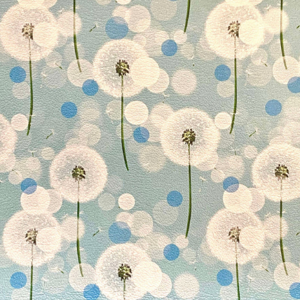 White Dandelions Printed Vinyl - 12in x 53in
