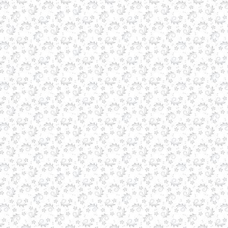 White on White Vine Crescents 1.6 Inch repeat # 2650-01W