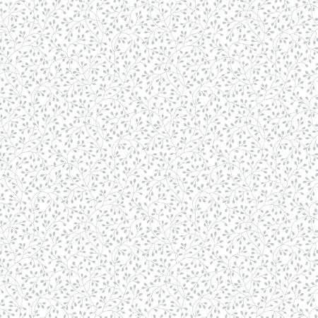 White on White Vines 3 Inch repeat # 2634-01W