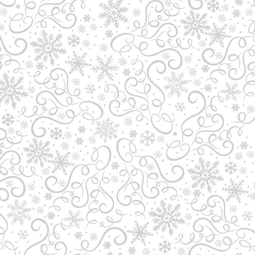 Whiteout Holiday - Scrolls & Snowflakes - C3911-Wht