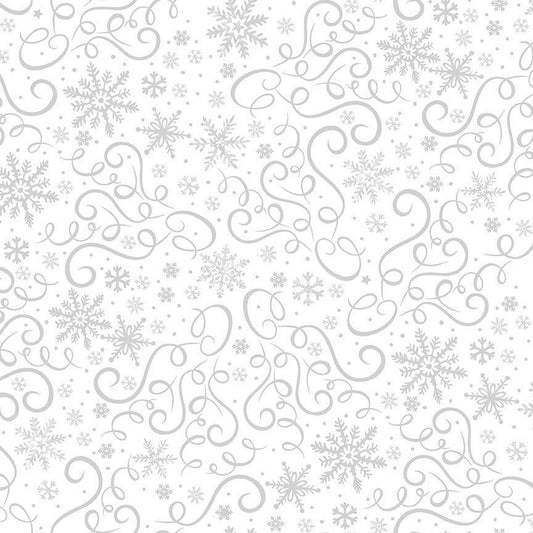 Whiteout Holiday - Scrolls & Snowflakes - C3911-Wht