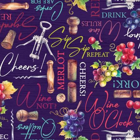 Wine O'Clock - Purple Wine Lovers Unite # 24581-PUR