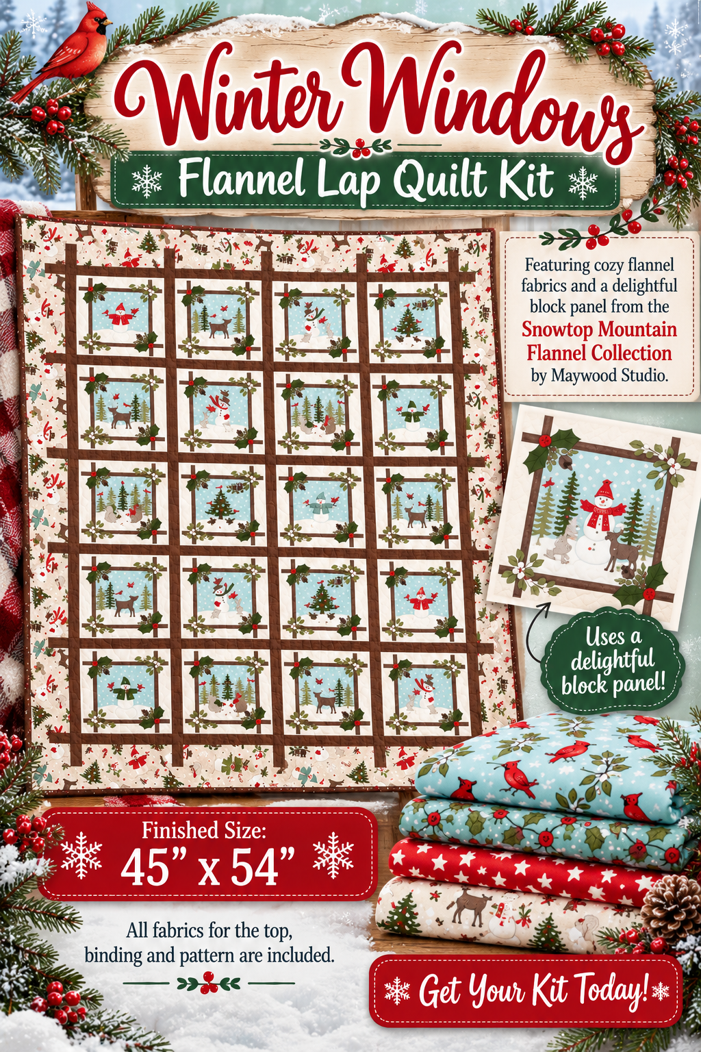 Winter Windows Lap Quilt Kit