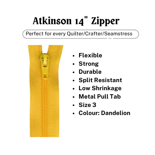 Zipper, Atkinson 14" - Dandelion - ATK319