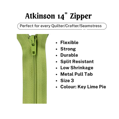 Zipper, Atkinson 14" - Key Lime Pie - ATK360Z