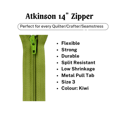 Zipper, Atkinson 14" - Kiwi - ATK361