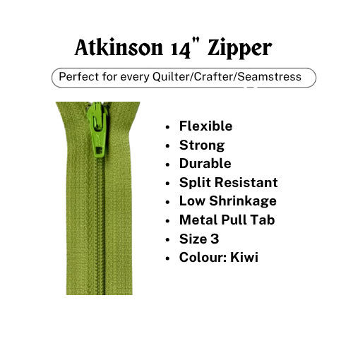 Zipper, Atkinson 14" - Kiwi - ATK361
