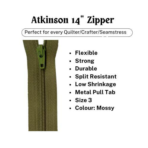 Zipper, Atkinson 14" - Mossy - ATK362