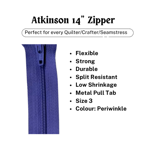 Zipper, Atkinson 14" - Periwinkle - ATK342