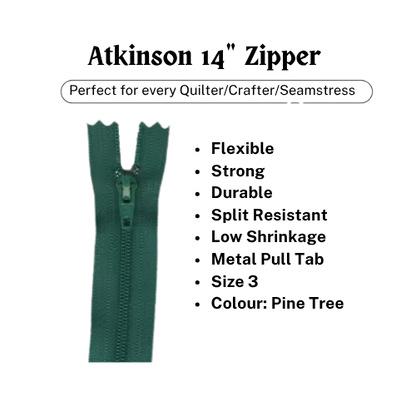 Zipper, Atkinson 14" - Pine Tree - ATK364