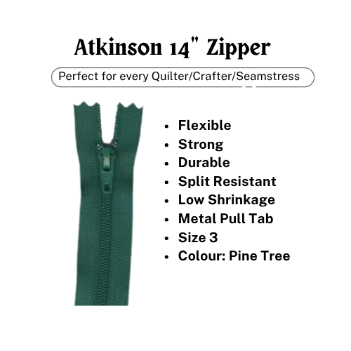 Zipper, Atkinson 14" - Pine Tree - ATK364