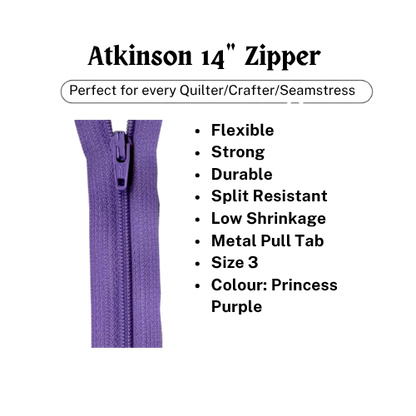 Zipper, Atkinson 14" - Princess Purple - ATK341Z