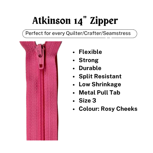 Zipper, Atkinson 14" - Rosy Cheeks - ATK334Z