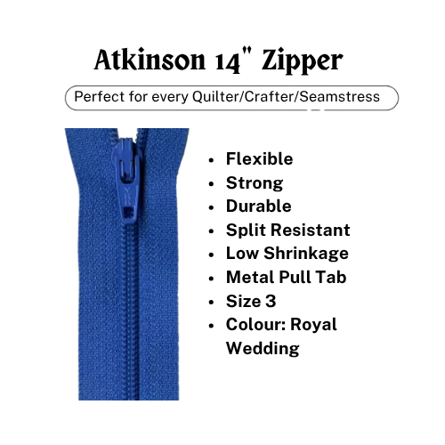 Zipper, Atkinson 14" - Royal Wedding - ATK354
