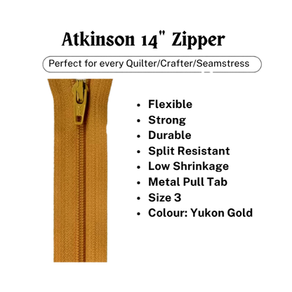 Zipper, Atkinson 14" - Yukon Gold - ATK321Z