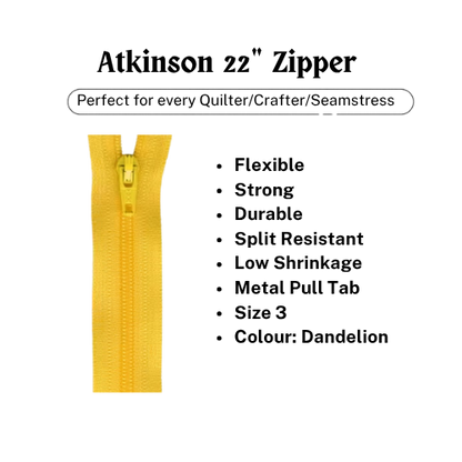 Zipper, Atkinson 22" - Dandelion - ATK719