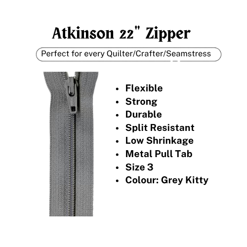 Zipper, Atkinson 22" - Grey Kitty - ATK708