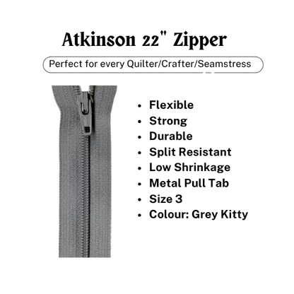 Zipper, Atkinson 22" - Grey Kitty - ATK708