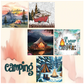 Zipper Bag Panel Camping Watercolor  New Style 420 10panels