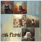 Zipper Bag Panel Cat Floral Watercolor  New Style 420 10panels