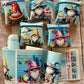 Zipper Bag Panels  - Beach Gnomes