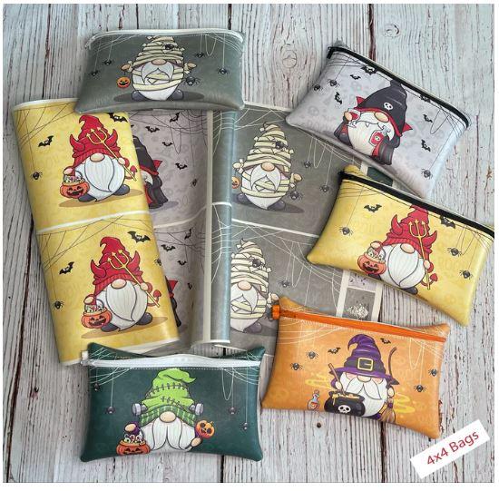 Zipper Bag Panels Halloween - Gnomes