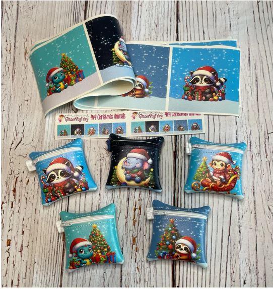 Zipper Bag Panels - Christmas Animals