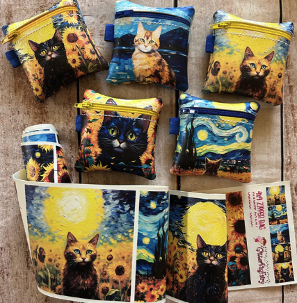 Zipper Bag Panels Starry Cat