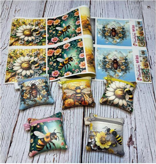 Zipper bag panels NEW STYLE Bees