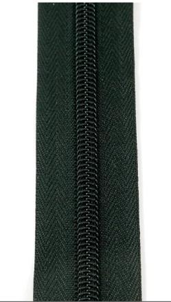 Zippers by the Yard - Size #5 - Black/Black  Coil - No Pulls - EBZP5BLK3BK