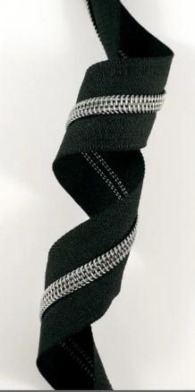 Zippers by the Yard - Size #5 - Black/Gunmetal  Coil - No Pulls - EBZP5BLK3GM
