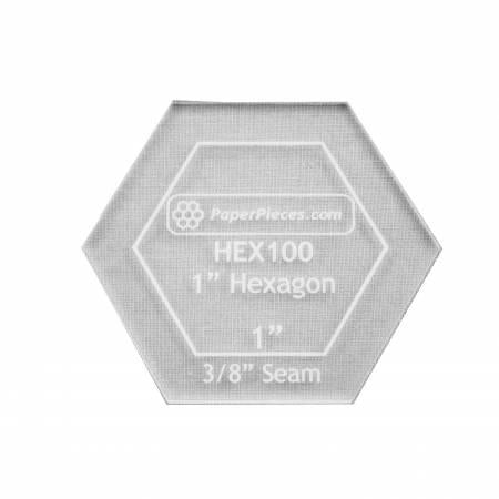 Acrylic Fabric Cutting Template 1" Hexagon Template - ACRHEX100