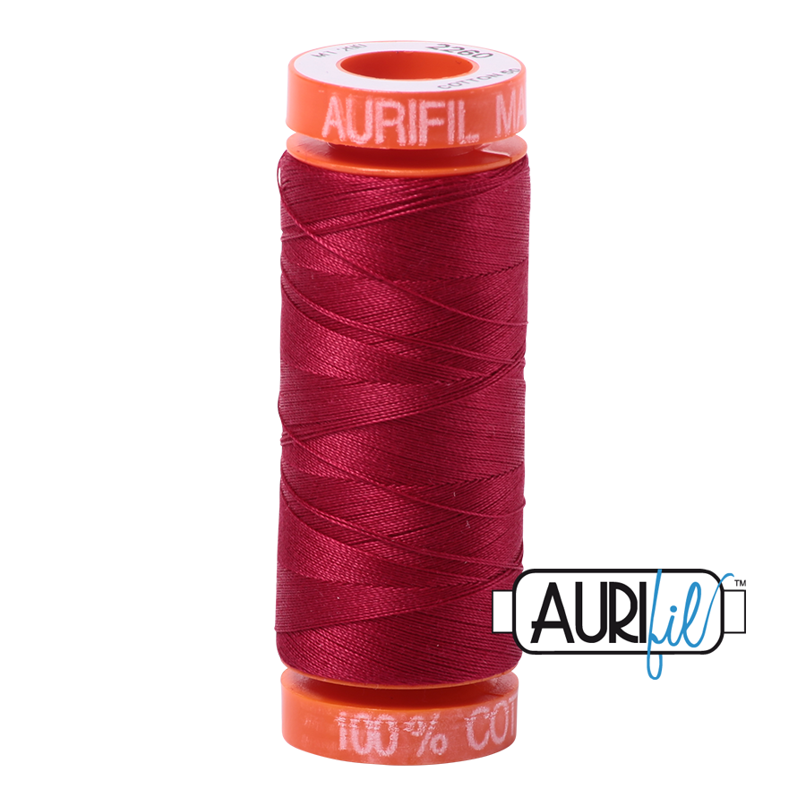 Aurifil Thread - 50 wt - 200 Meters - Red Wine - MK50SP200-2260