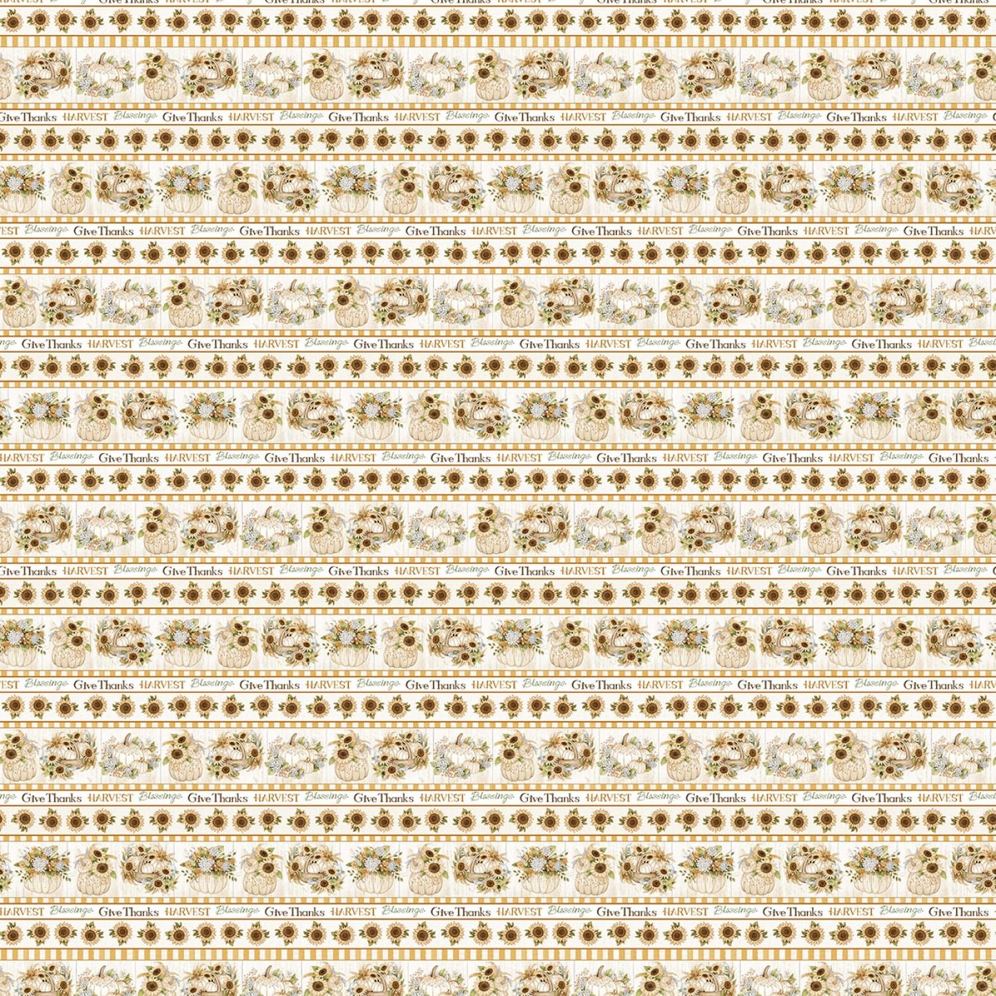Autumn Elegance Border Stripe - Cream - 731M-04