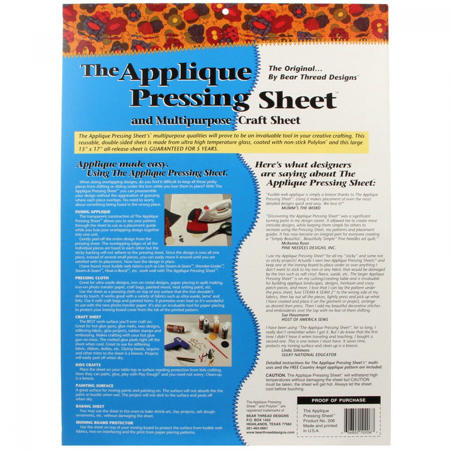 Applique Pressing Sheet - BTD206