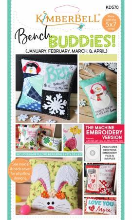Bench Buddy Series January -   April Machine Embroidery CD - KD570 - SPECIAL ORDER