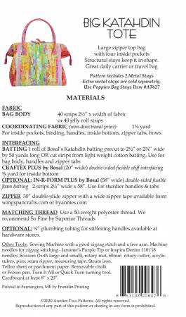 Big Katahdin Tote   w/ 2 metal Stays - AT647