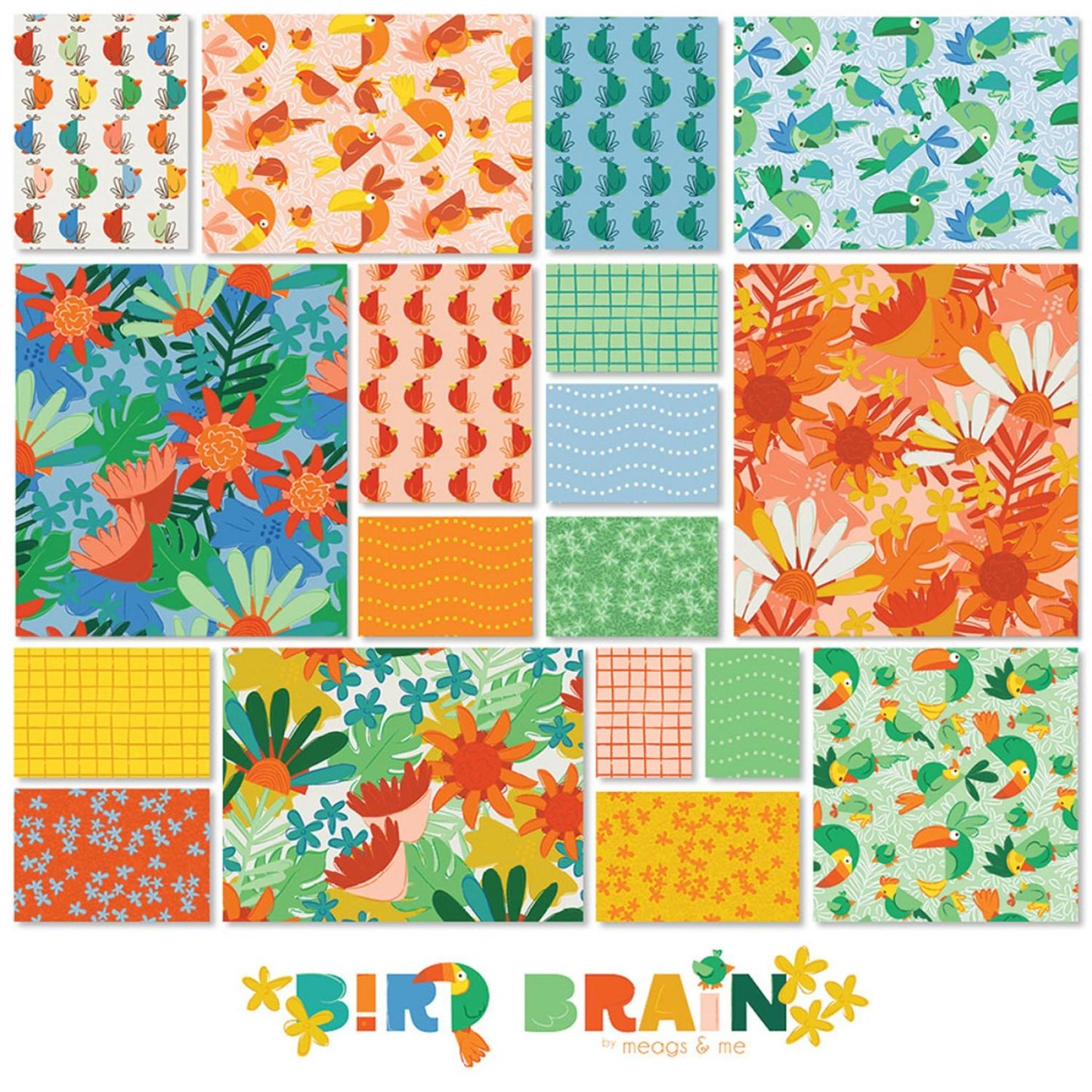 Bird Brain Fat Eighth  Bundle 18 pcs - FE0423