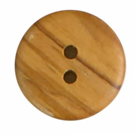 Button - Brown Wood 2 Hole - 23mm - 1058DB