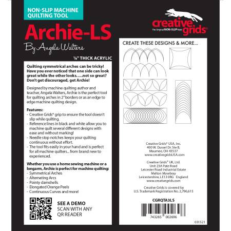 Creative Grids Low Shank Machine Quilting Tool Archie # CGRQTA3LS - SPECIAL ORDER