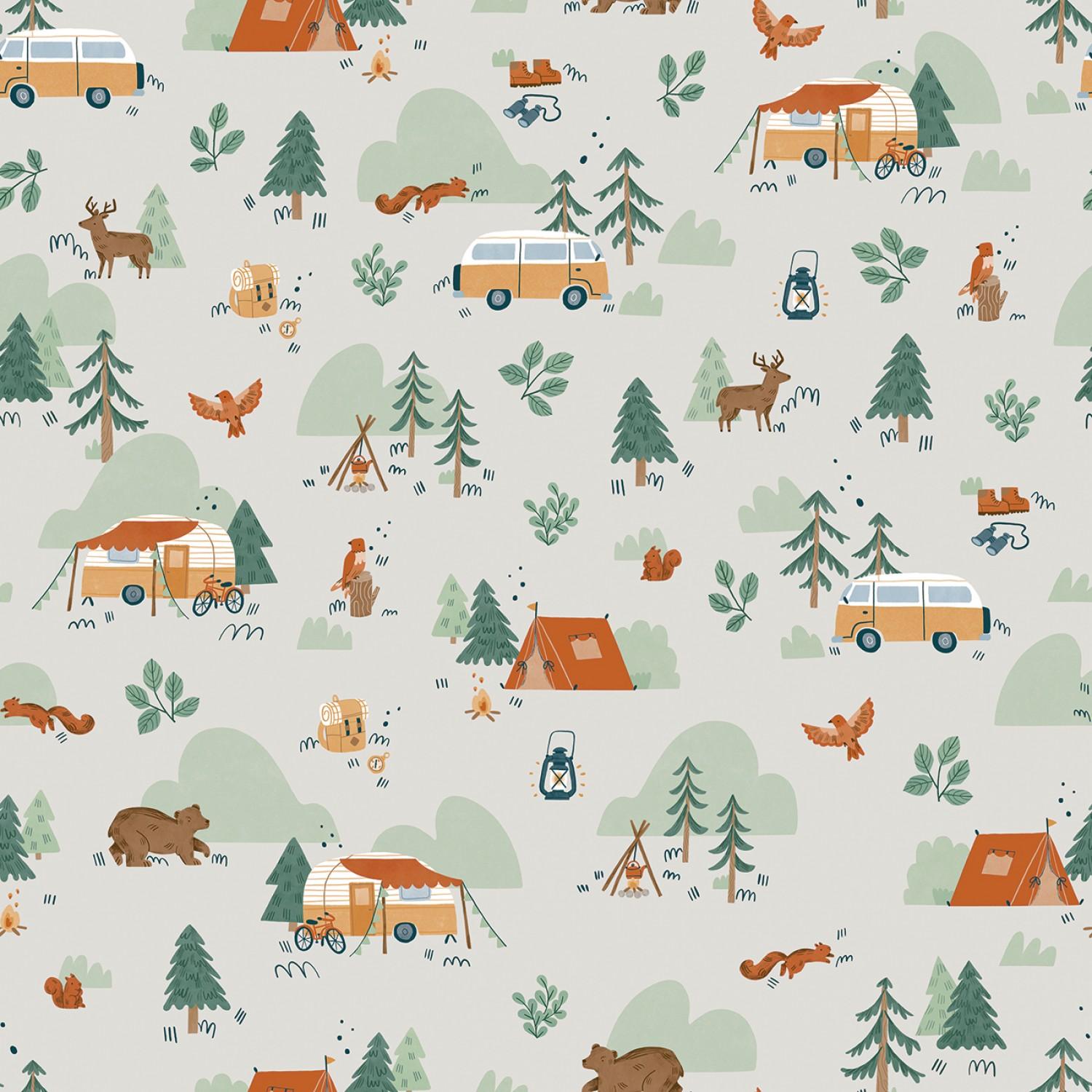Camp Woodland Flannel - Off White - RBF12572 OFWT