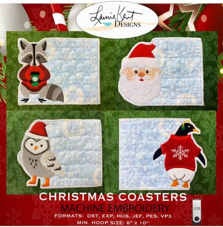 Christmas Coasters Embroidery USB # LKD-6709