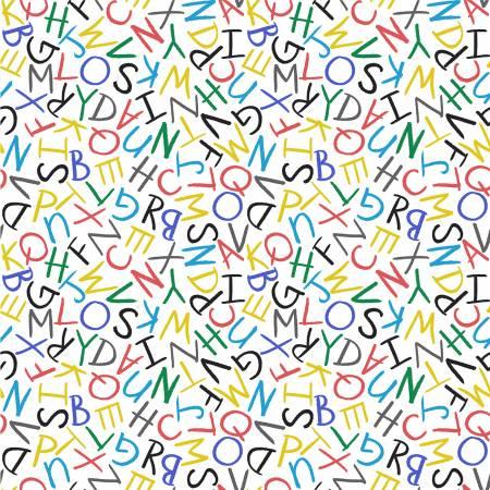 Cozy Flannel, Alphabet Soup, White, Flannel # 53417F-1