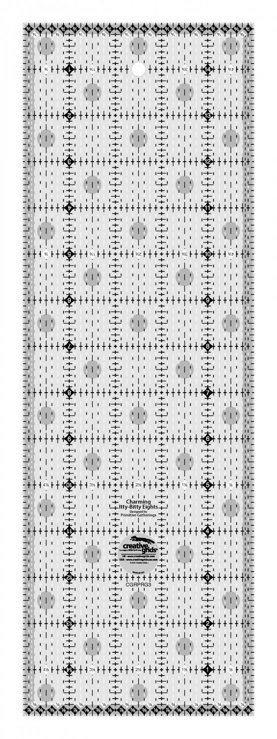 Creative Grid Charming Itty Bitty Eights Quilt Ruler  CGRPRG3 - Special Order