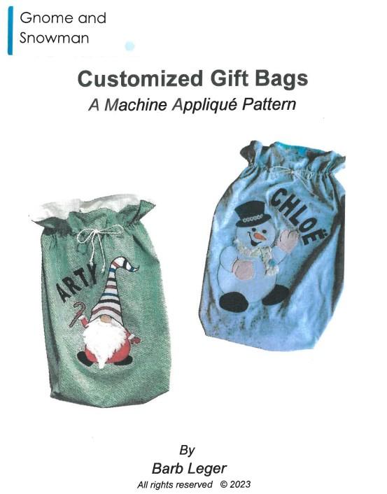 Customized Gift Bag - Gnome & Snowman Appliqué