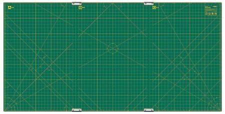 Cutting Mat Set of 3 Mats with Clips Green 35in x 70in # RMCLIP3 - SPECIAL ORDER
